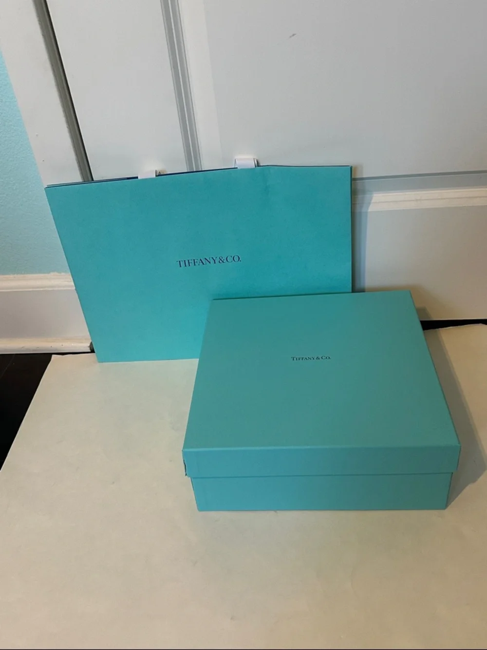 Large Tiffany & Co. Blue Gift Box and Shopping Bag